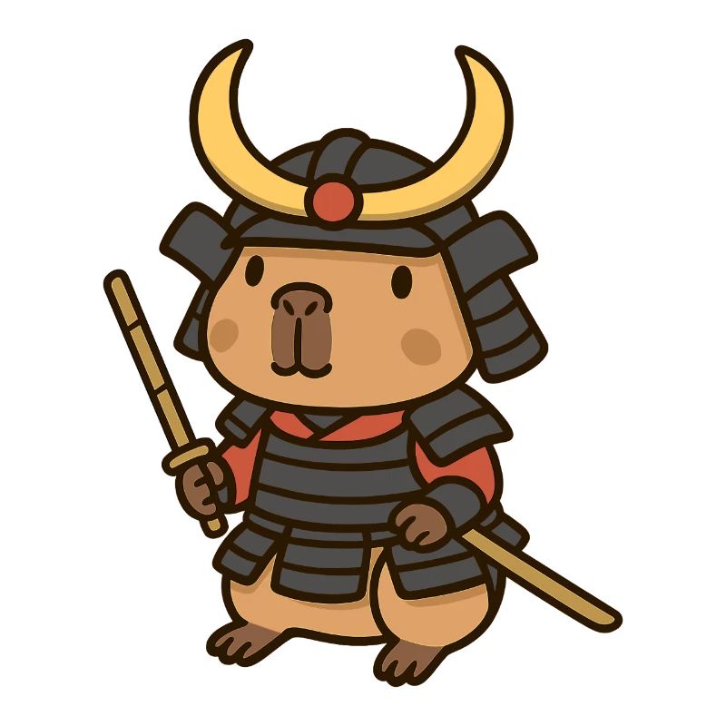 Samurai Capybara – Brave & Serene ⚔️🦫