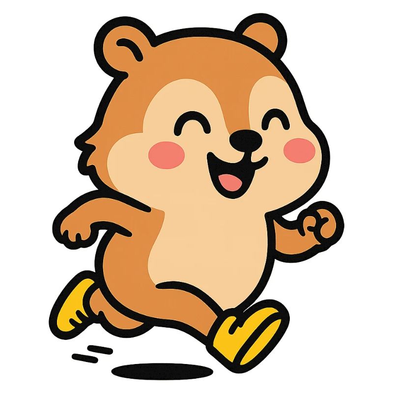 Fröhlicher Hamster auf der Flucht