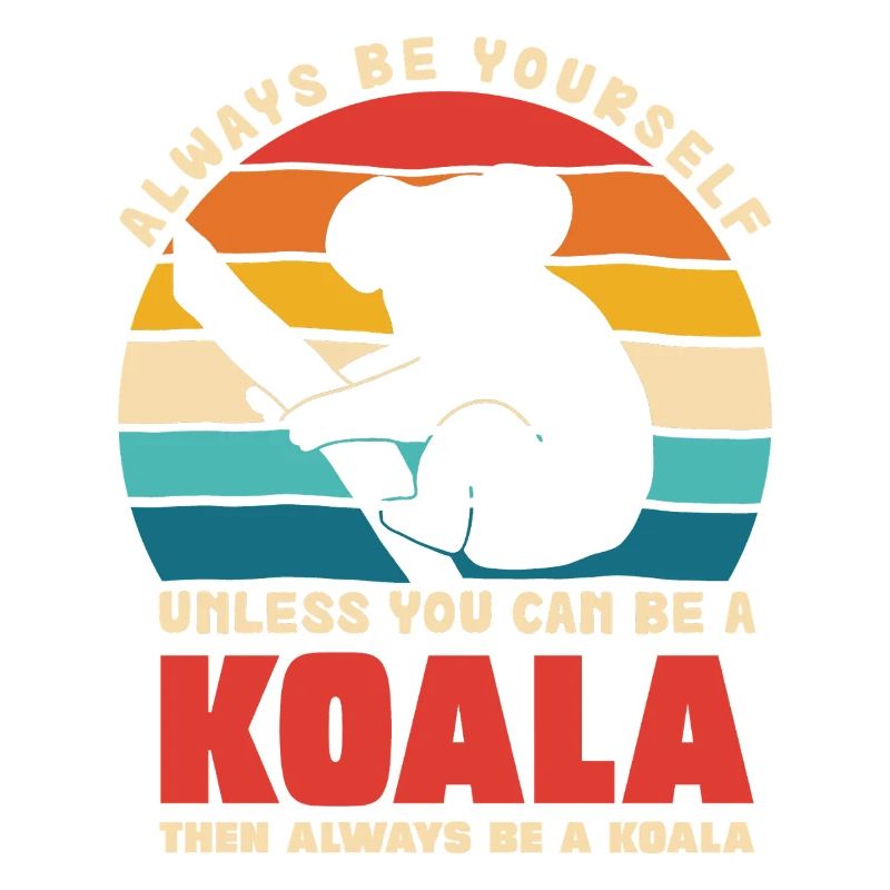 Koala Motto Rétro Coucher de soleil