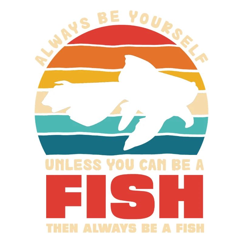 Fish Be Yourself Retro Sunset