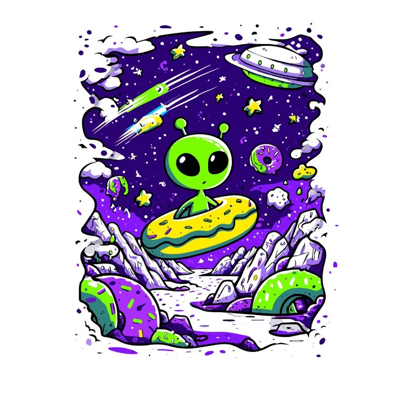Alien donut in space
