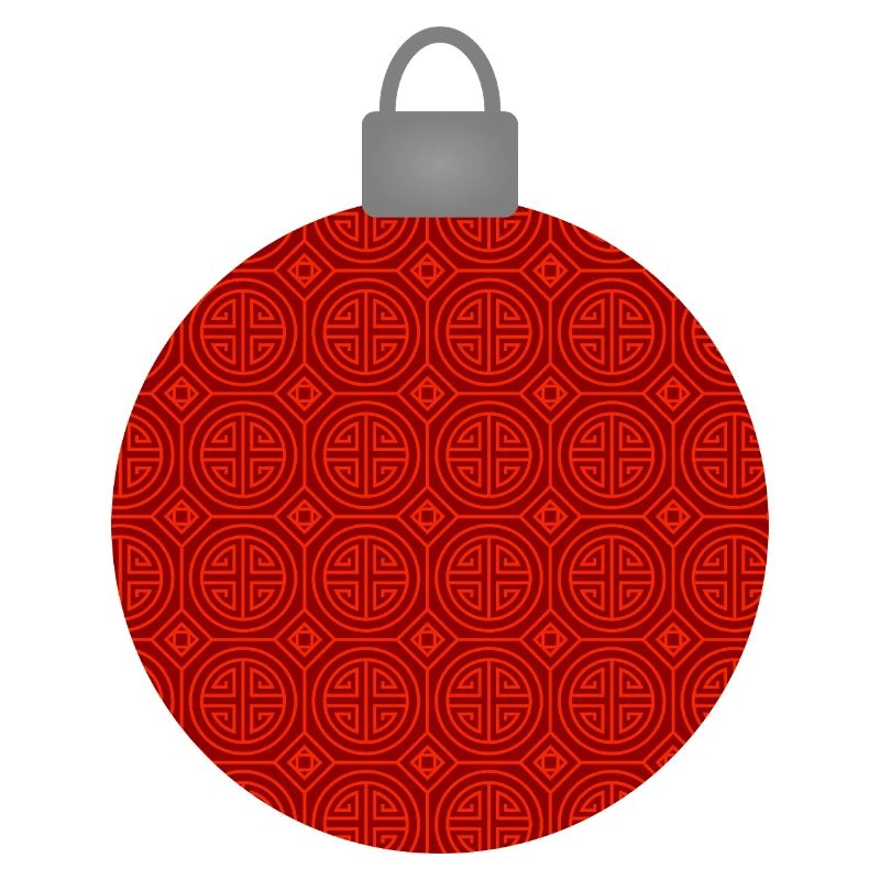 Red Circular Pattern Ornament Christmas Bauble