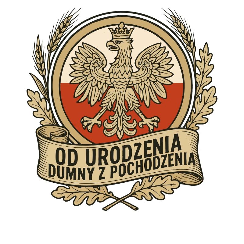Born Proud Polish Eagle Emblem