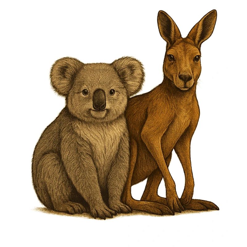 Koala and kangaroo