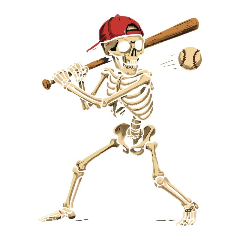 Baseball Playing Skeleton