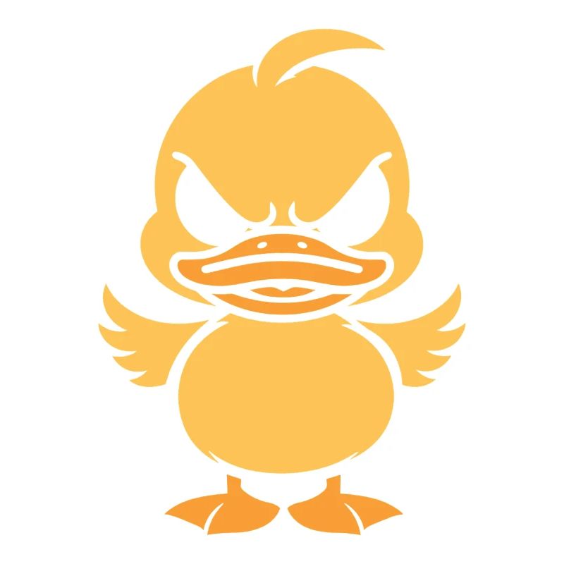 Yellow graphic grumpy duckling
