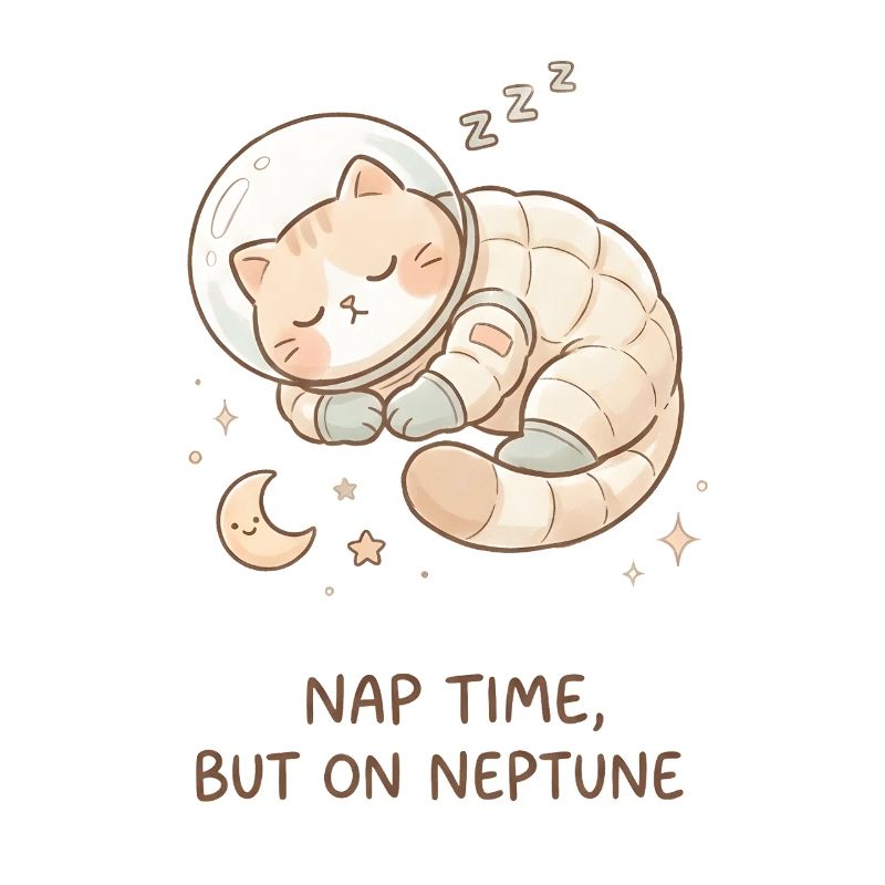 Nap Neptune | Chat de l’espace mignon