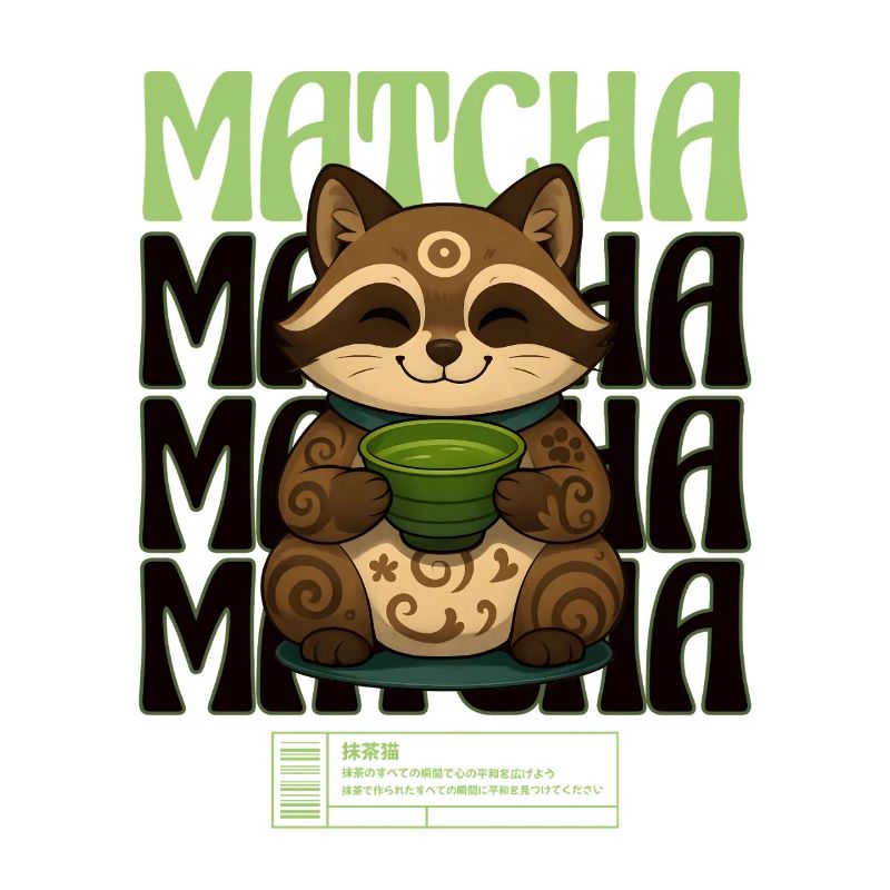 Matcha Kätzchen Maneki Neko