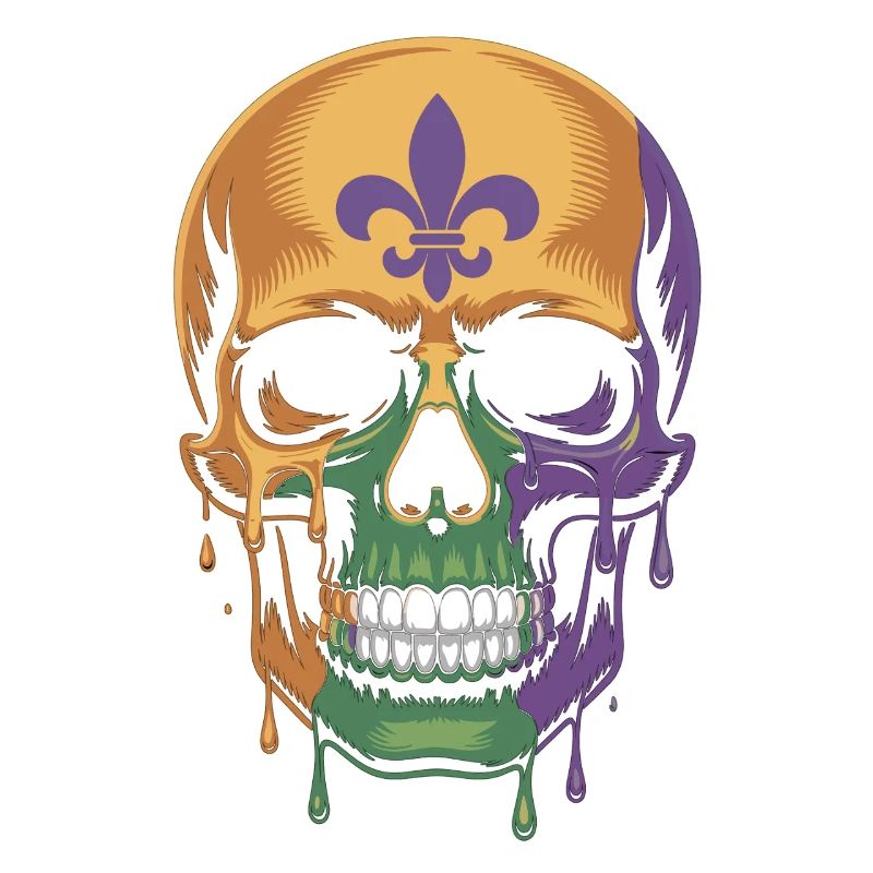 T-shirt en forme de crâne de Mardi Gras – Carnaval