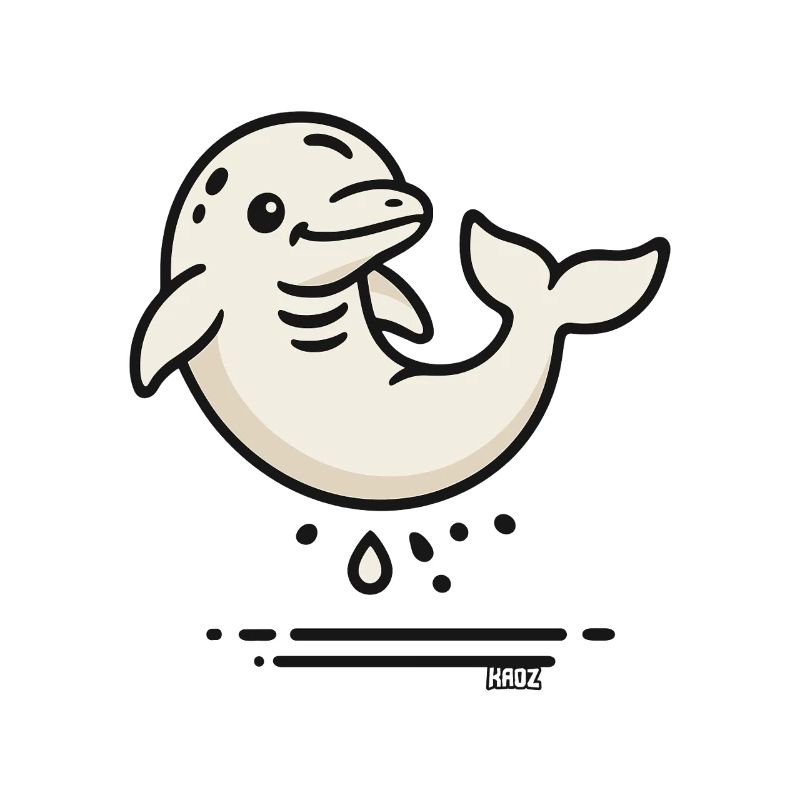 Cute Dolphin in Comic Style