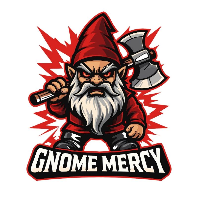 Evil Gnome, Dark Gnome, Goth Gnome, Funny Gnome