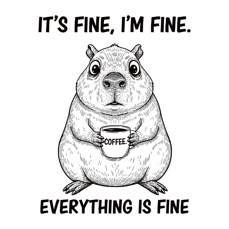 Its Fine Im Fine Kaffee Capybara Humor