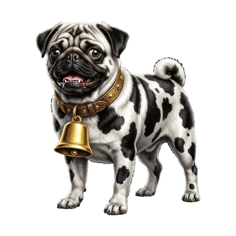 Funny Mixed Dog Cow Pattern Pug