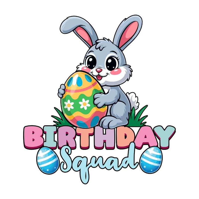 Escouade d’anniversaire Joyeux lapin de Pâques Printemps