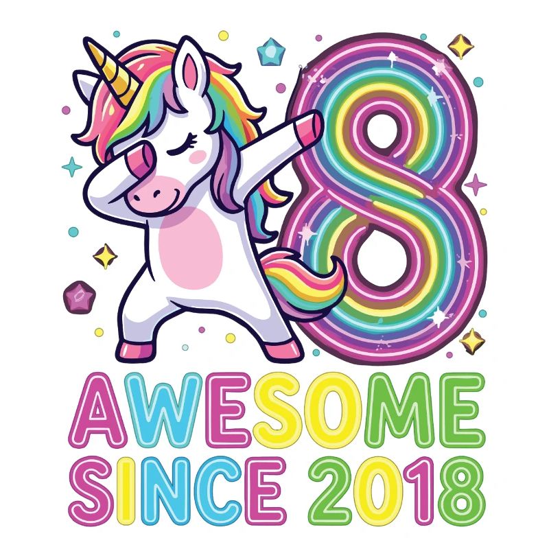Awesome Since 2018 Einhorn Regenbogen 8