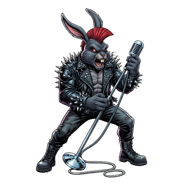 Heavy Metal Easter Bunny Rocker Easter Hardcore Bunny