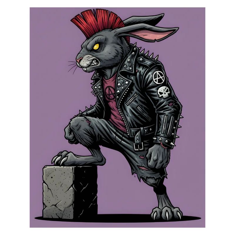 Heavy Metal Easter Bunny Rocker Easter Hardcore Bunny