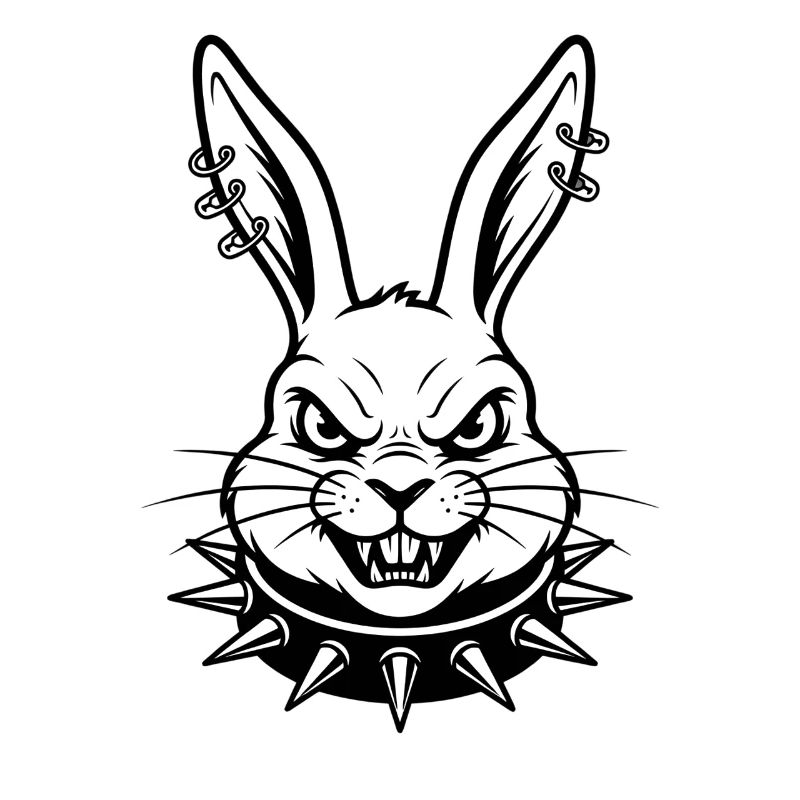 Heavy Metal Easter Bunny Rocker Easter Hardcore Bunny