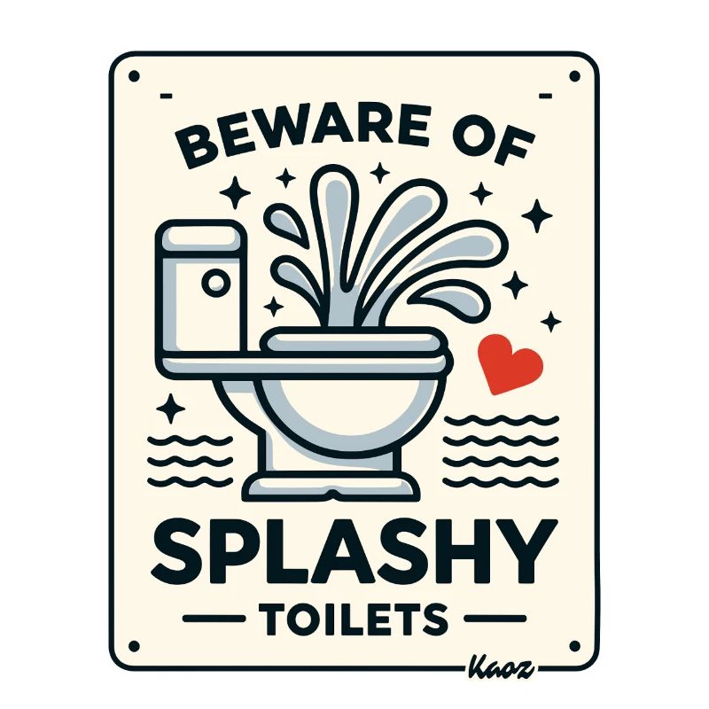 Beware Splashy Toilets Sign