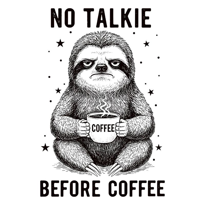 Pas de conversation devant le paresseux amateur de café