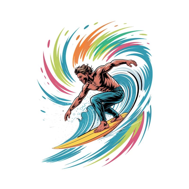 Bunter Surfer Wasserfarben Spritzer Graffiti