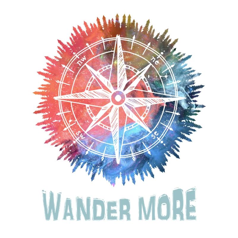 Wander More Compass Tie-Dye