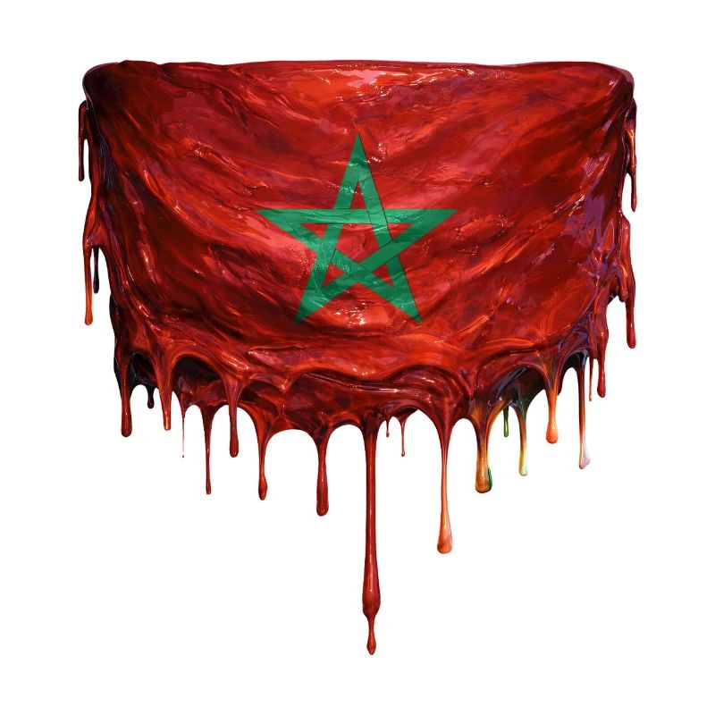 Morocco Flag Drop Art
