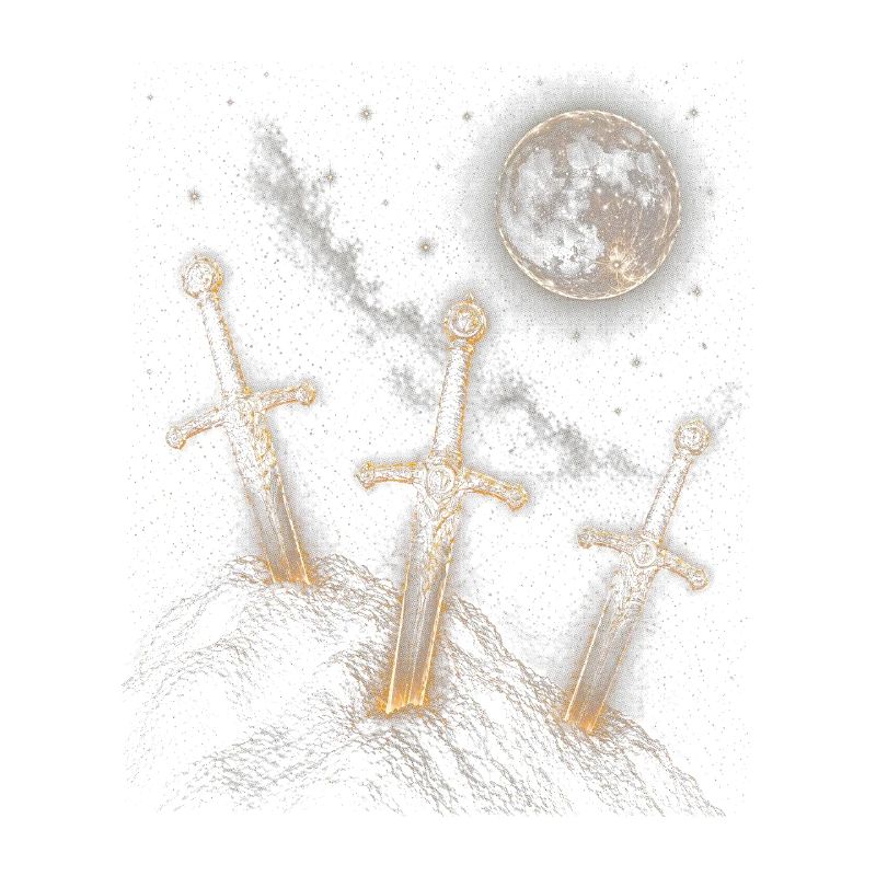 Trois épées au clair de lune