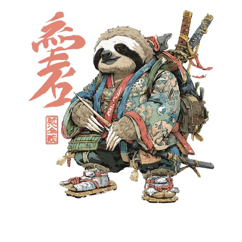 Sloth Samurai in Ukiyoe Armor