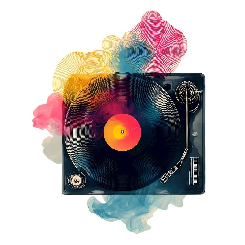 Design de platine vinyle en vinyle à splash couleur