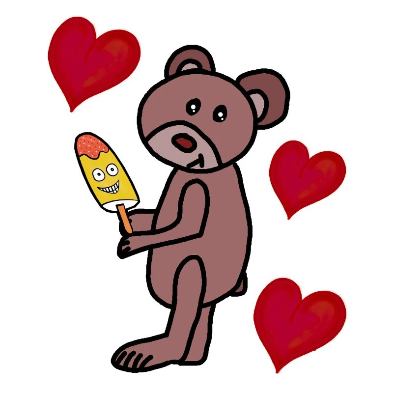 Teddy Eis Eiskrem Kinder Kind  Bär Herzen
