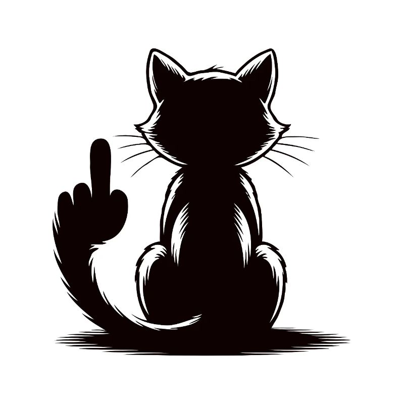 Recognize the Signs Cat Middle Finger