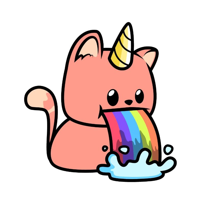 Katzen Regenbogen Einhörner