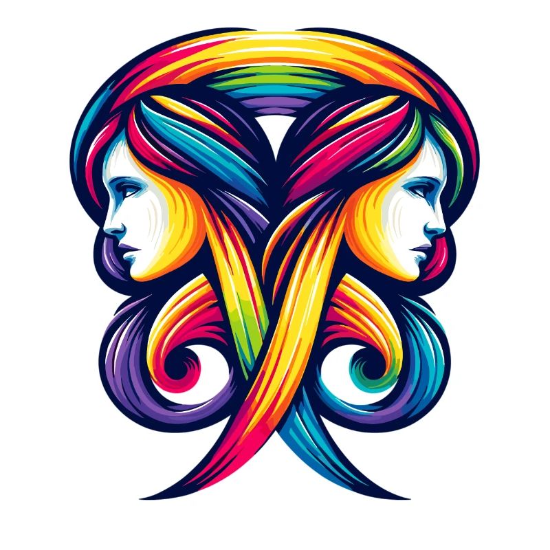 Conception d’harmonie arc-en-ciel du zodiaque Gémeaux