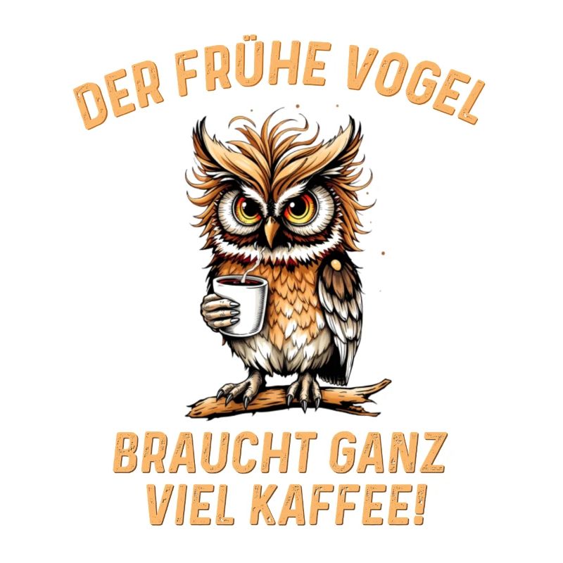 Kaffee Eule der frühe Vogel Spaß Morgenmuffel