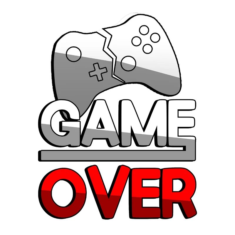 GAME OVER (Rot) + Controller - Gaming