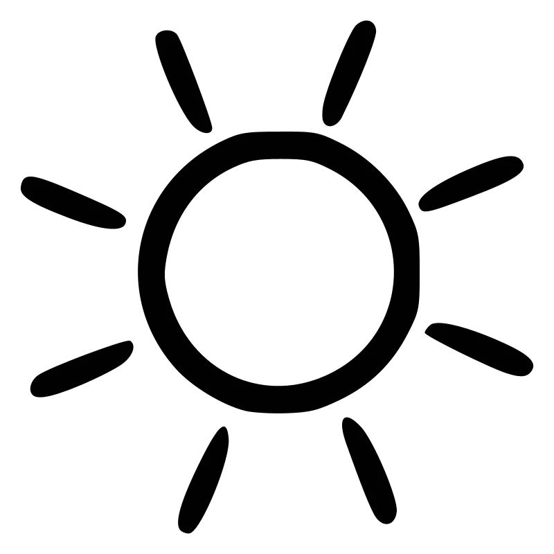 Sun Drawing Nature Sketch black