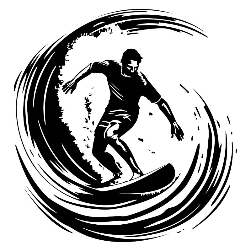 Silhouette de surfeur