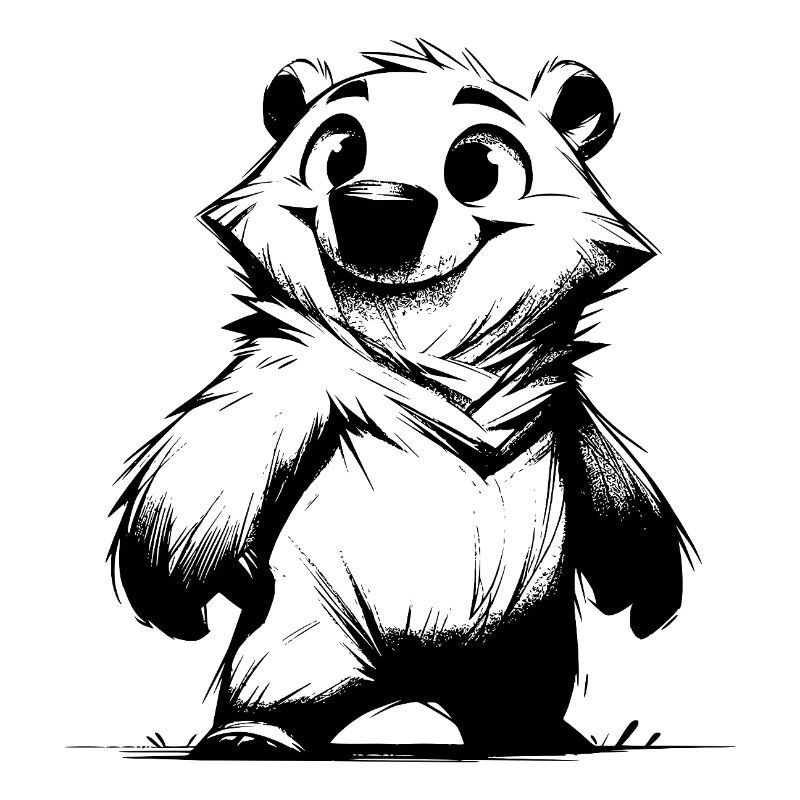 Friendly bear with a cheeky grin