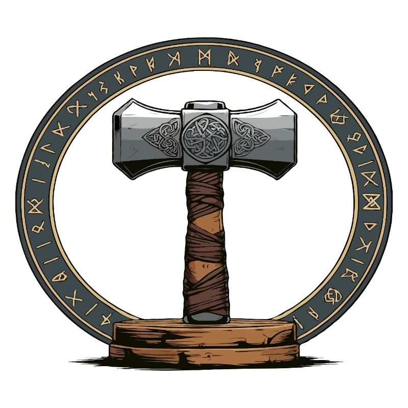 Wikinger Hammer Krieger Walhalla Runenkreis Thor