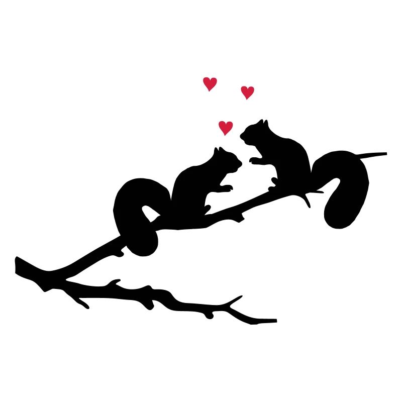 verliebte Eichhörnchen mit Herzchen