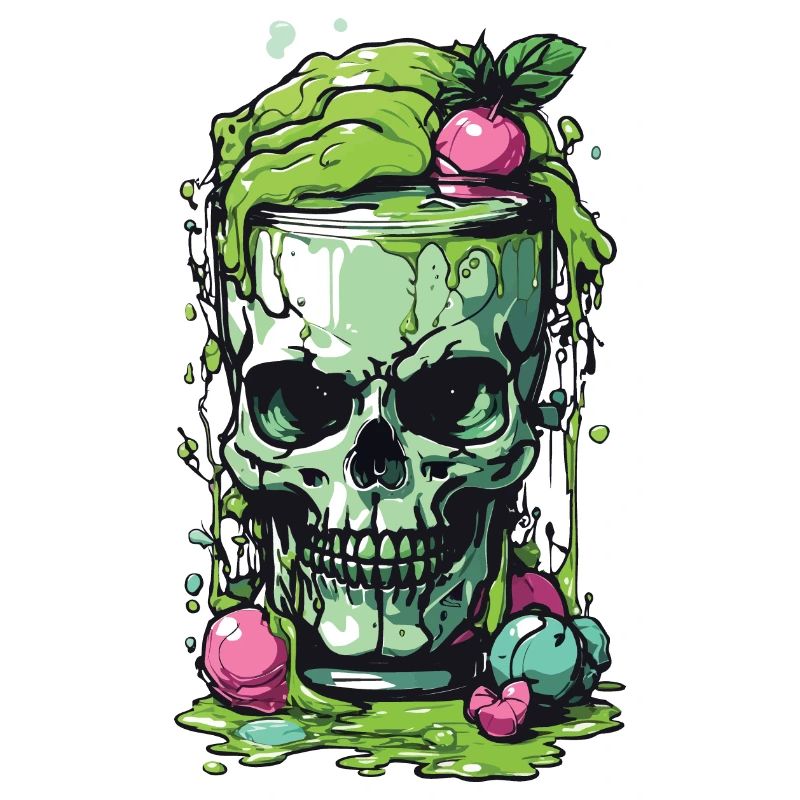 Poisonous Gothic Skull Mug Halloween Design