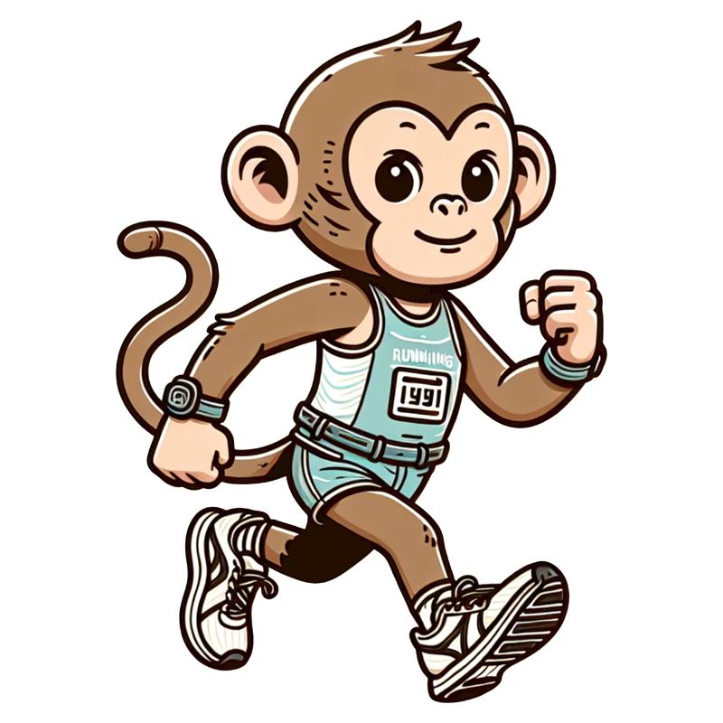 Cute Marathon Runner Monkey