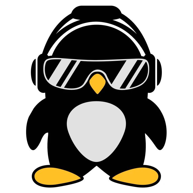 Pinguin mit Kopfhörer