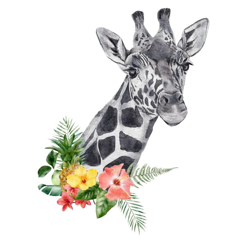 Giraffe mit Blumen