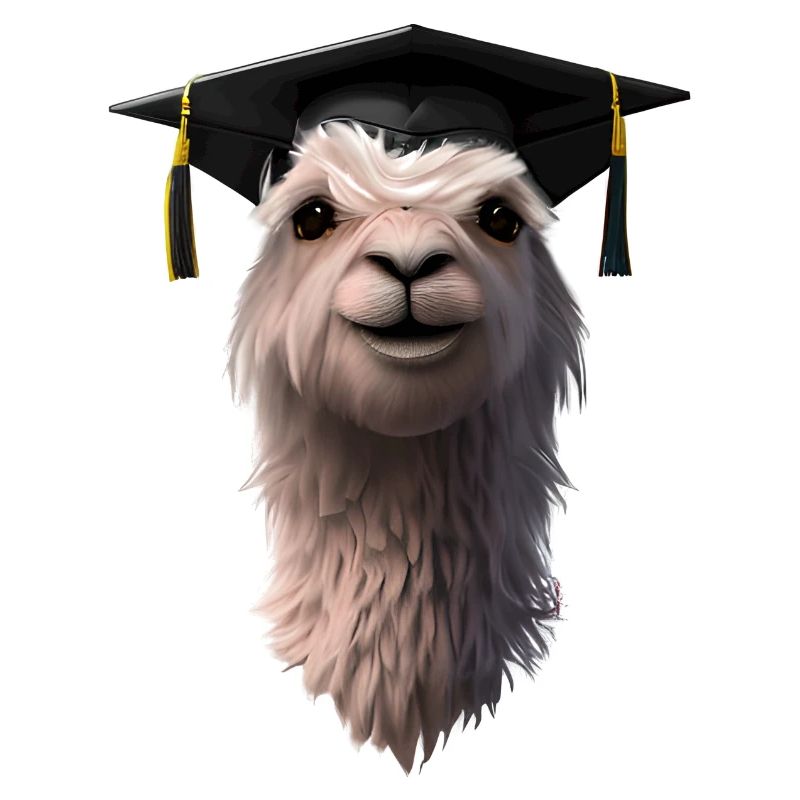 Schulabschluss Bachelor Absolvent Alpaka Studium