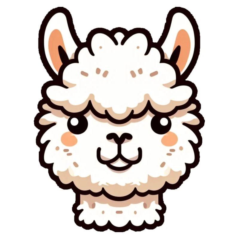 Tête de Lama d’alpaga bande dessinée
