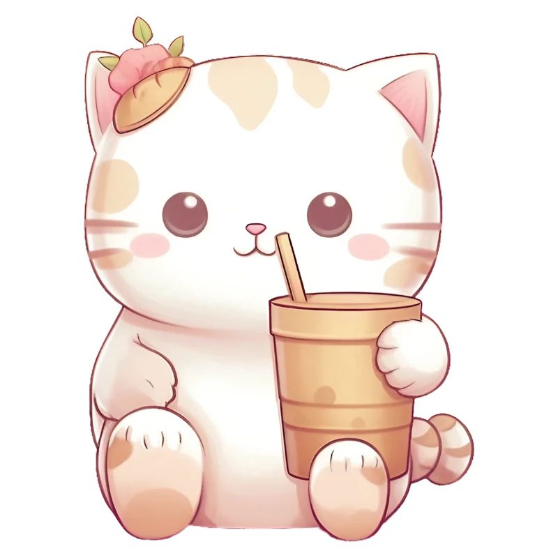 Cat in Bubble Tea Magic