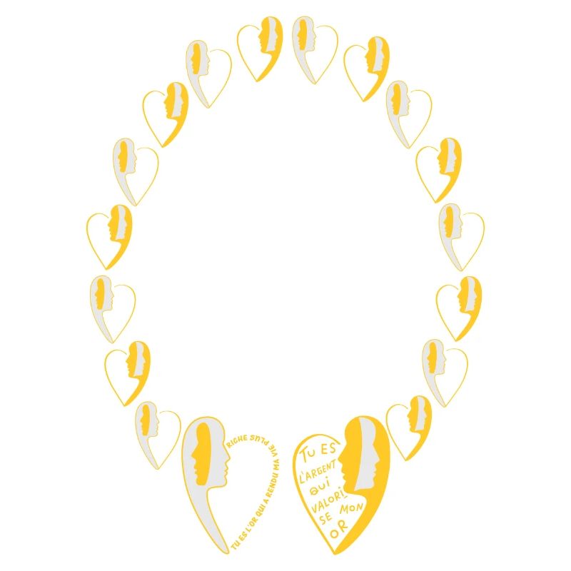 Collier avec déclaration d'amour réciproque.
