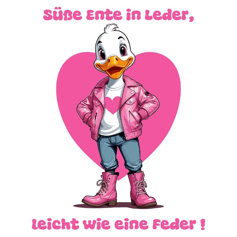 Cute duck in leather